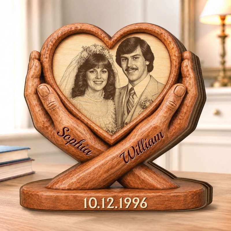 Custom Photo Thick Wooden Plaque - Personalized Anniversary Wedding Gifts For Husband And Wife, Him And Her - Love Of My Life