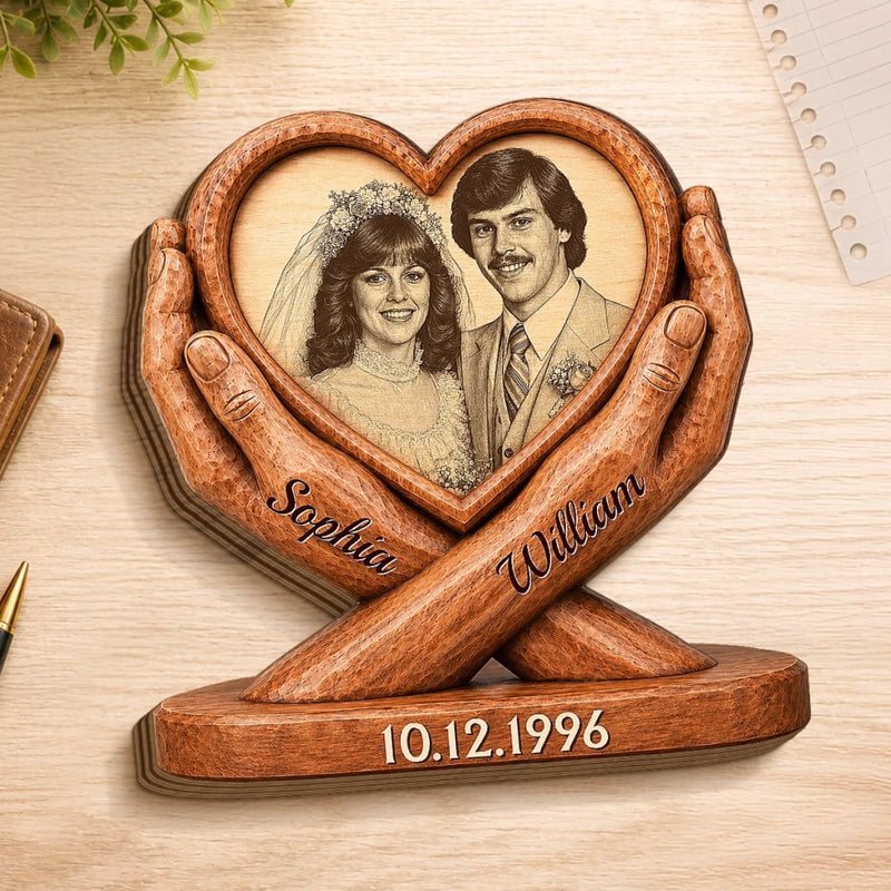 Custom Photo Thick Wooden Plaque - Personalized Anniversary Wedding Gifts For Husband And Wife, Him And Her - Love Of My Life