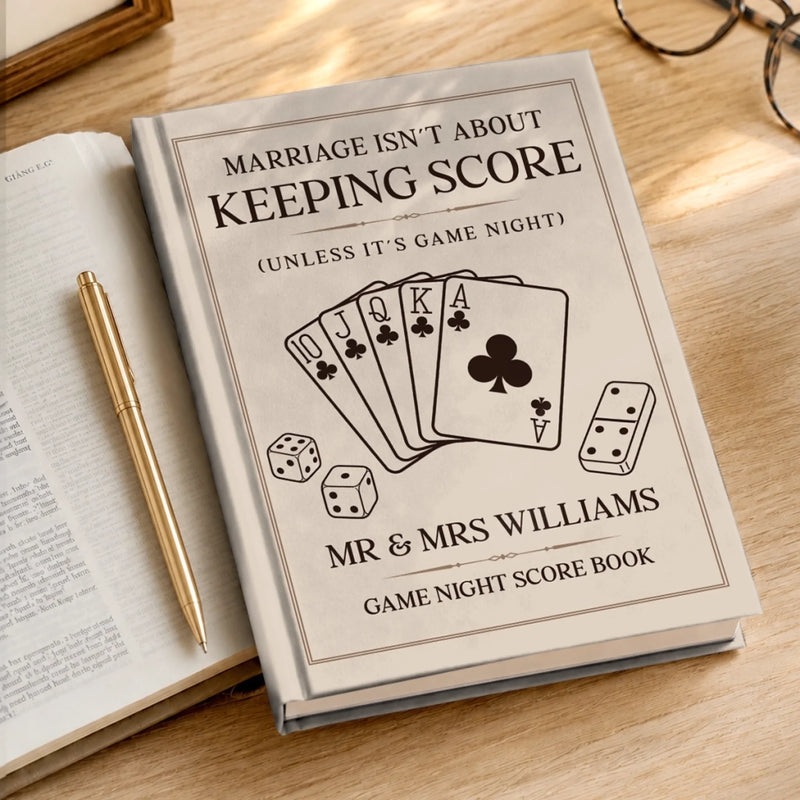 Custom Hardcover Journal - Personalized Anniversary Wedding Gifts For Husband And Wife, Him And Her - All Is Fair In Game Night