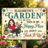 Custom Home Decor Metal Sign - Personalized  Birthday Garden Gifts For Gardeners - This Is My Happy Place