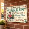 Custom Home Decor Metal Sign - Personalized  Birthday Garden Gifts For Gardeners - This Is My Happy Place