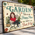 Custom Home Decor Metal Sign - Personalized  Birthday Garden Gifts For Gardeners, Plant Lovers - This Is My Happy Place