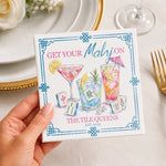 Custom Mahjong Cocktail Napkins - Personalized Birthday Gifts For Mahjong Players, Mom, Dad, Brother, Sister - Good Drinks And Lucky Tiles