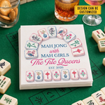 Custom Mahjong Cocktail Napkins - Personalized Birthday Gifts For Mahjong Players, Mom, Dad, Brother, Sister - Sip Play And Win Together