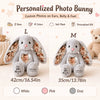 Custom Photo Heart Bunny Plush - Personalized Baby Shower, Gender Reveal Gifts For New Moms, New Dads, New Parents - Our Little Miracle