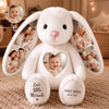 Custom Photo Heart Bunny Plush - Personalized Baby Shower, Gender Reveal Gifts For New Moms, New Dads, New Parents - Our Little Miracle