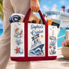 Custom Canvas Tote Bag - Personalized Summer Vacation And Travel Gifts For Mom, Dad, Brother, Sister - Making Waves Together