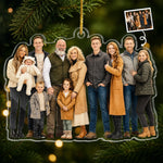 Custom Photo Acrylic Ornament - Personalized Christmas Birthday Gifts For Mom, Dad, Brother, Sister - Family Is Where Love Begins
