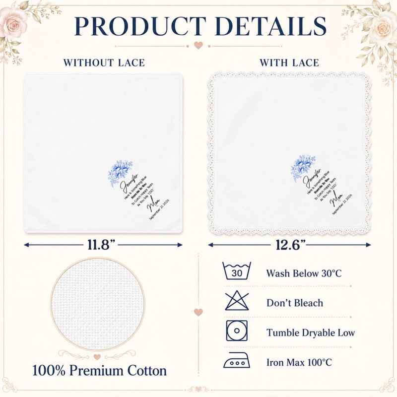 Custom Handkerchief - Personalized Wedding Gifts For Bride, Daughter - Always My Little Girl