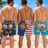 Custom Funny Patriotic Men Swim Trunks - Personalized Summer Vacation And Travel Gifts For Husband, Son, Grandson, Brother, Grandpa, Dad, Yourself - Meet Me By Ocean