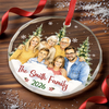 Custom Photo Circle Glass Ornament - Personalized Christmas Birthday Gifts For Mom, Dad, Brother, Sister - Making Memories Together Every Day