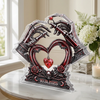 Custom Gothic Skeleton Acrylic Plaque - Personalized Halloween Decor, Anniversary Wedding Gifts For Husband And Wife, Him And Her - Love That Outlasts Time Itself