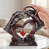 Custom Gothic Skeleton Acrylic Plaque - Personalized Halloween Decor, Anniversary Wedding Gifts For Husband And Wife, Him And Her - Love That Outlasts Time Itself