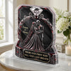 Custom Gothic Skeleton Acrylic Plaque - Personalized Halloween Decor, Anniversary Wedding Gifts For Husband And Wife, Him And Her - Led Me Straight To You