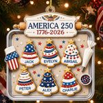 Custom Acrylic Ornament - Personalized America 250th Anniversary Christmas Gifts For Mom, Dad, Brother, Sister - Home Of The Sweet Free