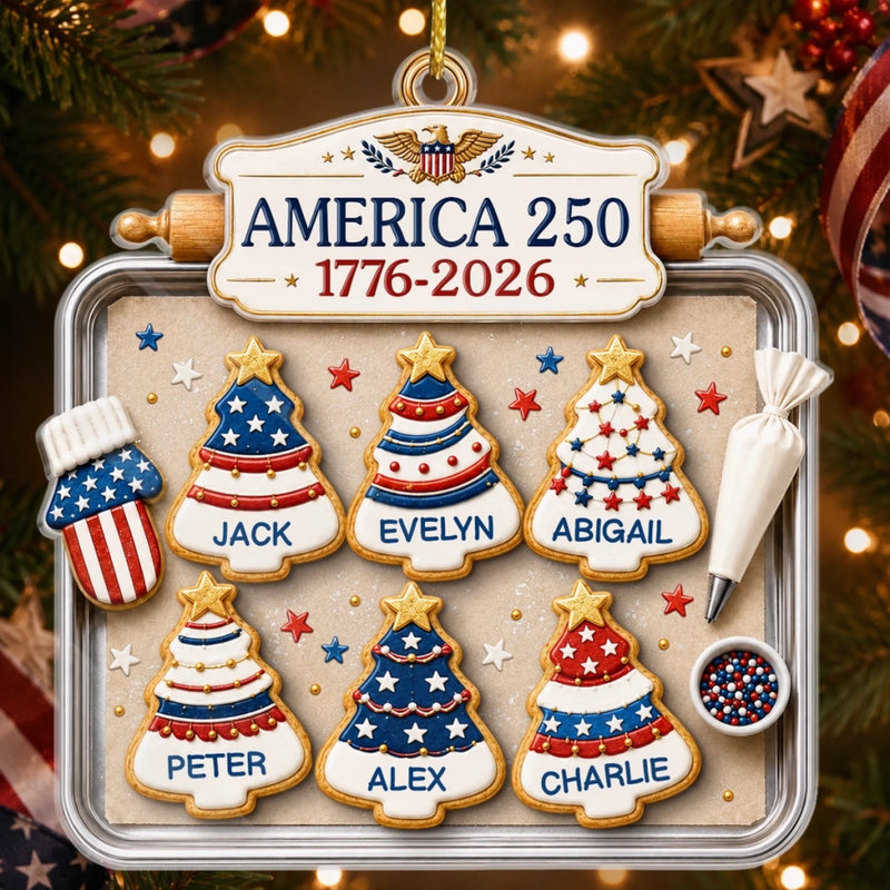 Custom Acrylic Ornament - Personalized America 250th Anniversary Christmas Gifts For Mom, Dad, Brother, Sister - Home Of The Sweet Free