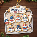 Custom Acrylic Ornament - Personalized America 250th Anniversary Christmas Gifts For Mom, Dad, Brother, Sister - Home Of The Sweet Free
