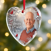 Custom Photo Heart Glass Ornament - Personalized Christmas Memorial Sympathy Gifts For Loss Of Mom, Dad - Always Loved And Never Forgotten