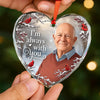 Custom Photo Heart Glass Ornament - Personalized Christmas Memorial Sympathy Gifts For Loss Of Mom, Dad - Always Loved And Never Forgotten
