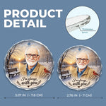 Custom Photo Circle Glass Ornament - Personalized Christmas Memorial Sympathy Gifts For Loss Of Mom, Dad - Forever Near In Our Hearts