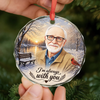 Custom Photo Circle Glass Ornament - Personalized Christmas Memorial Sympathy Gifts For Loss Of Mom, Dad - Forever Near In Our Hearts