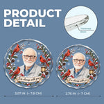 Custom Photo Circle Glass Ornament - Personalized Christmas Memorial Sympathy Gifts For Loss Of Mom, Dad - Held In Love Forevermore