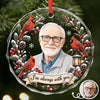Custom Photo Circle Glass Ornament - Personalized Christmas Memorial Sympathy Gifts For Loss Of Mom, Dad - Held In Love Forevermore