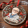 Custom Photo Circle Glass Ornament - Personalized Christmas Memorial Sympathy Gifts For Loss Of Mom, Dad - Held In Love Forevermore