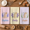 Custom Kitchen Towel - Personalized Birthday Gifts For Wife, Daughter, Besties, Sisters, Granddaughter, Grandma, Mom, Yourself - Cooking With Love And Flowers