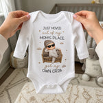 Custom Long Sleeve Baby Onesie - Personalized Christmas Baby Shower, Gender Reveal Gifts For New Moms, New Dads, New Parents - Living In My Own Crib