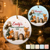 Custom First Christmas Ceramic Ornament - Personalized Christmas Baby Shower, Gender Reveal Gifts For New Moms, New Dads, New Parents - Little Wonder Big Magic