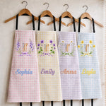 Custom Apron With Pocket - Personalized Birthday Gifts For Wife, Daughter, Besties, Sisters, Granddaughter, Grandma, Mom, Yourself - Happiest Kitchen Moments