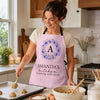 Custom Apron With Pocket - Personalized Birthday Gifts For Wife, Daughter, Besties, Sisters, Granddaughter, Grandma, Mom, Yourself - Flavors Cooked With Birth Flowers