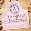 Custom Apron With Pocket - Personalized Birthday Gifts For Wife, Daughter, Besties, Sisters, Granddaughter, Grandma, Mom, Yourself - Flavors Cooked With Birth Flowers