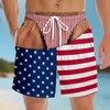 Custom Funny Patriotic Men Swim Trunks - Personalized Summer Vacation And Travel Gifts For Husband, Son, Grandson, Brother, Grandpa, Dad, Yourself - Back Where Waves Belong