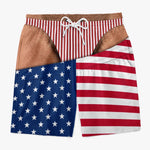 Custom Funny Patriotic Men Swim Trunks - Personalized Summer Vacation And Travel Gifts For Husband, Son, Grandson, Brother, Grandpa, Dad, Yourself - Back Where Waves Belong