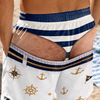 Custom Funny Men Swim Trunks - Personalized Summer Vacation And Travel Gifts For Husband, Son, Grandson, Brother, Grandpa, Dad, Yourself - Coastal Vibes