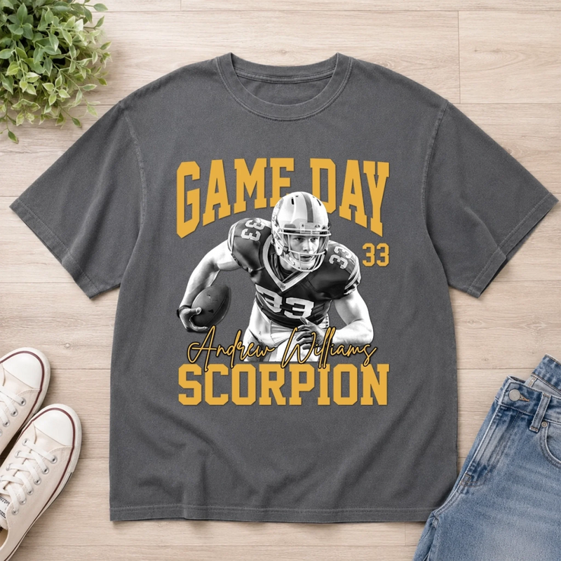 Custom Photo America Football Comfort T-Shirt - Personalized Birthday Gifts For Mom, Dad, America Football Lovers, Sports Fans, Sports Lovers - Game Day Is The Best Day
