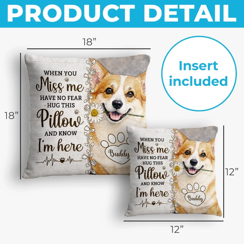 Custom Photo Pillow - Personalized Pet Memorial Sympathy Gifts For Dogs, Cats - Forever Live In Your Warm Hugs