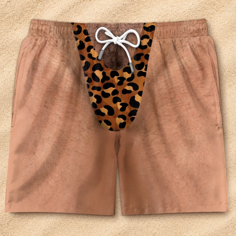 Custom Funny Men Swim Trunks - Personalized Birthday Gifts For Husband, Son, Grandson, Brother, Grandpa, Dad, Yourself - Living Life On The Edge