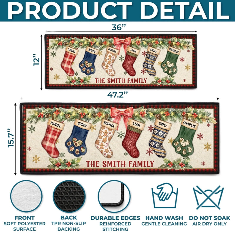 Custom Runner Rug - Personalized Christmas Birthday Gifts For Mom, Dad, Brother, Sister - Home For The Holidays