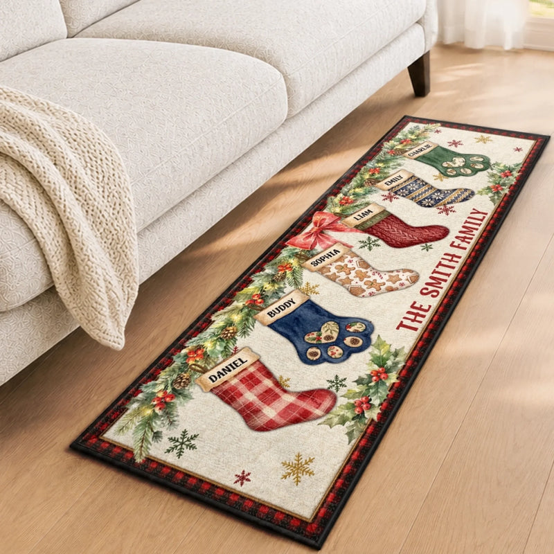 Custom Runner Rug - Personalized Christmas Birthday Gifts For Mom, Dad, Brother, Sister - Home For The Holidays
