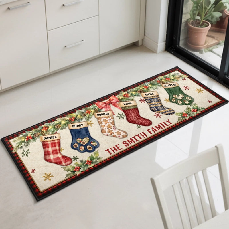 Custom Runner Rug - Personalized Christmas Birthday Gifts For Mom, Dad, Brother, Sister - Home For The Holidays