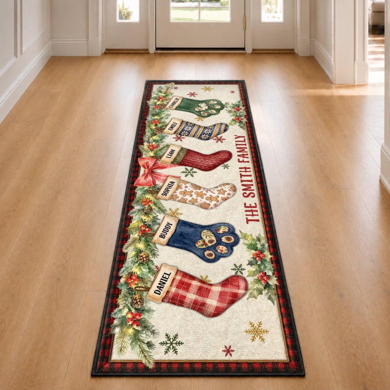 Custom Runner Rug - Personalized Christmas Birthday Gifts For Mom, Dad, Brother, Sister - Home For The Holidays