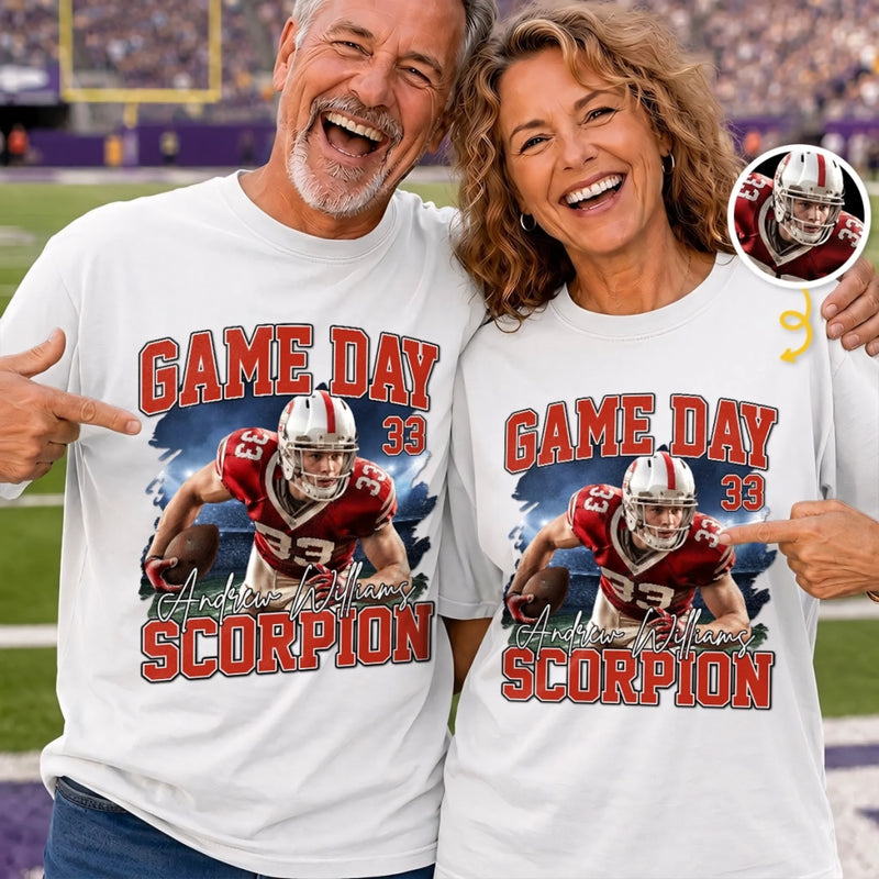Custom Photo America Football Comfort T-Shirt - Personalized Birthday Gifts For Mom, Dad, America Football Lovers, Sports Fans, Sports Lovers - Game Day