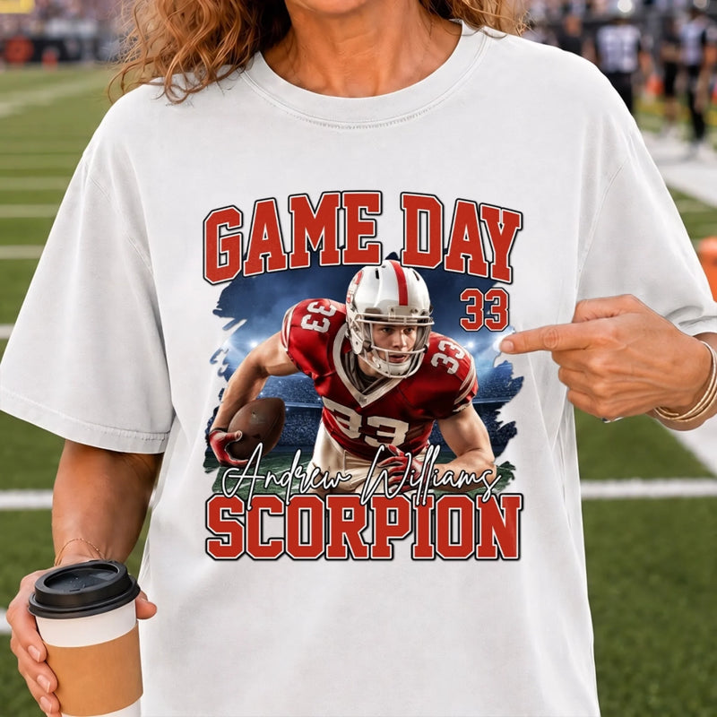 Custom Photo America Football Comfort T-Shirt - Personalized Birthday Gifts For Mom, Dad, America Football Lovers, Sports Fans, Sports Lovers - Game Day
