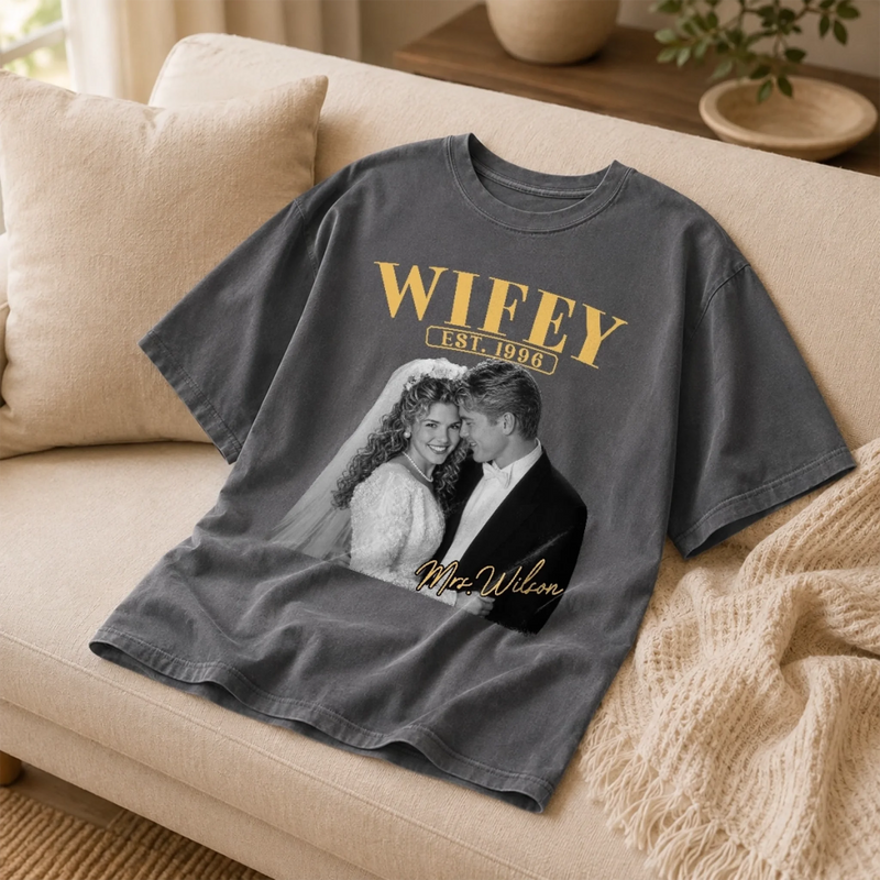 Custom Photo Comfort T-Shirt - Personalized Anniversary Wedding Gifts For Husband And Wife, Him And Her - Two Hearts One Adventure