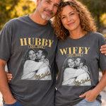 Custom Photo Comfort T-Shirt - Personalized Anniversary Wedding Gifts For Husband And Wife, Him And Her - Two Hearts One Adventure