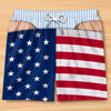 Custom Funny Patriotic Casual Shorts - Personalized Birthday Gifts For Husband, Son, Grandson, Brother, Grandpa, Dad, Yourself - Less Fabric More Beach Laughs