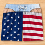 Custom Funny Patriotic Casual Shorts - Personalized Birthday Gifts For Husband, Son, Grandson, Brother, Grandpa, Dad, Yourself - Less Fabric More Beach Laughs
